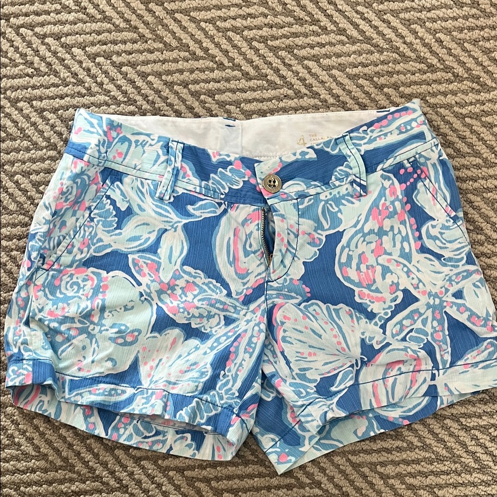 Lilly Pulitzer Blue and Pink Patterned Shorts